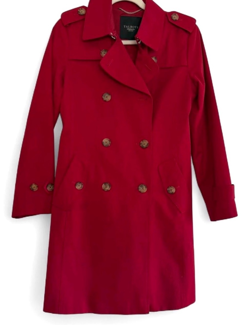 Red Talbots Trench coat Size 6p